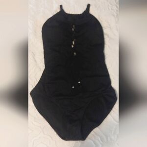 ECO SWIM By Aqua BLACK Swimsuit Size L